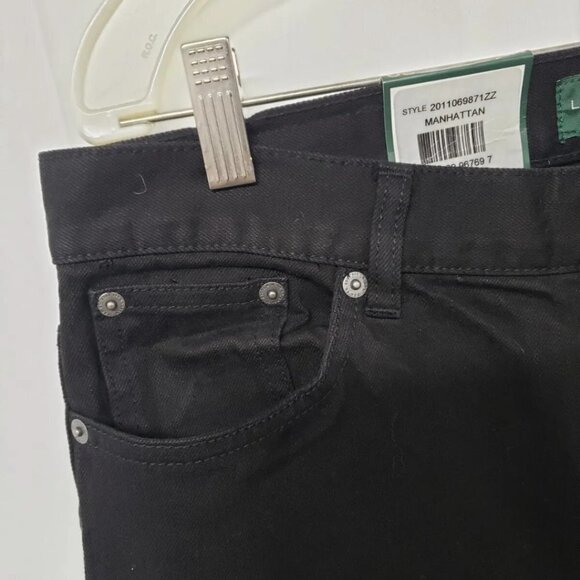 NWT Lauren Ralph Lauren Manhattan Black Classic Straight Leg Jean Size 10P - Picture 3 of 12